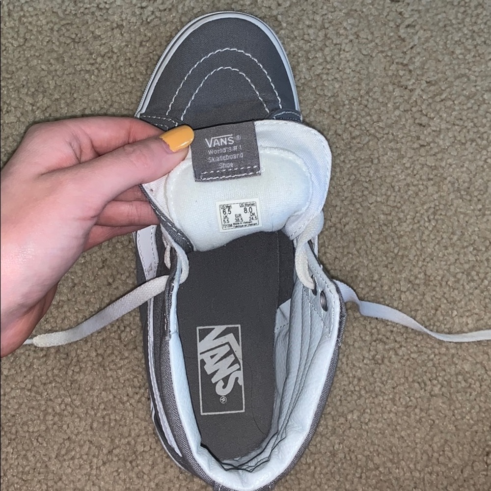 High top vans grey